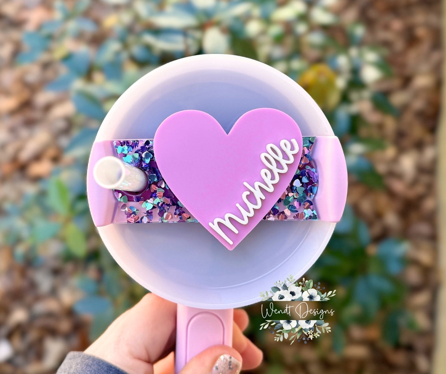 Acrylic Heart Tumbler Topper