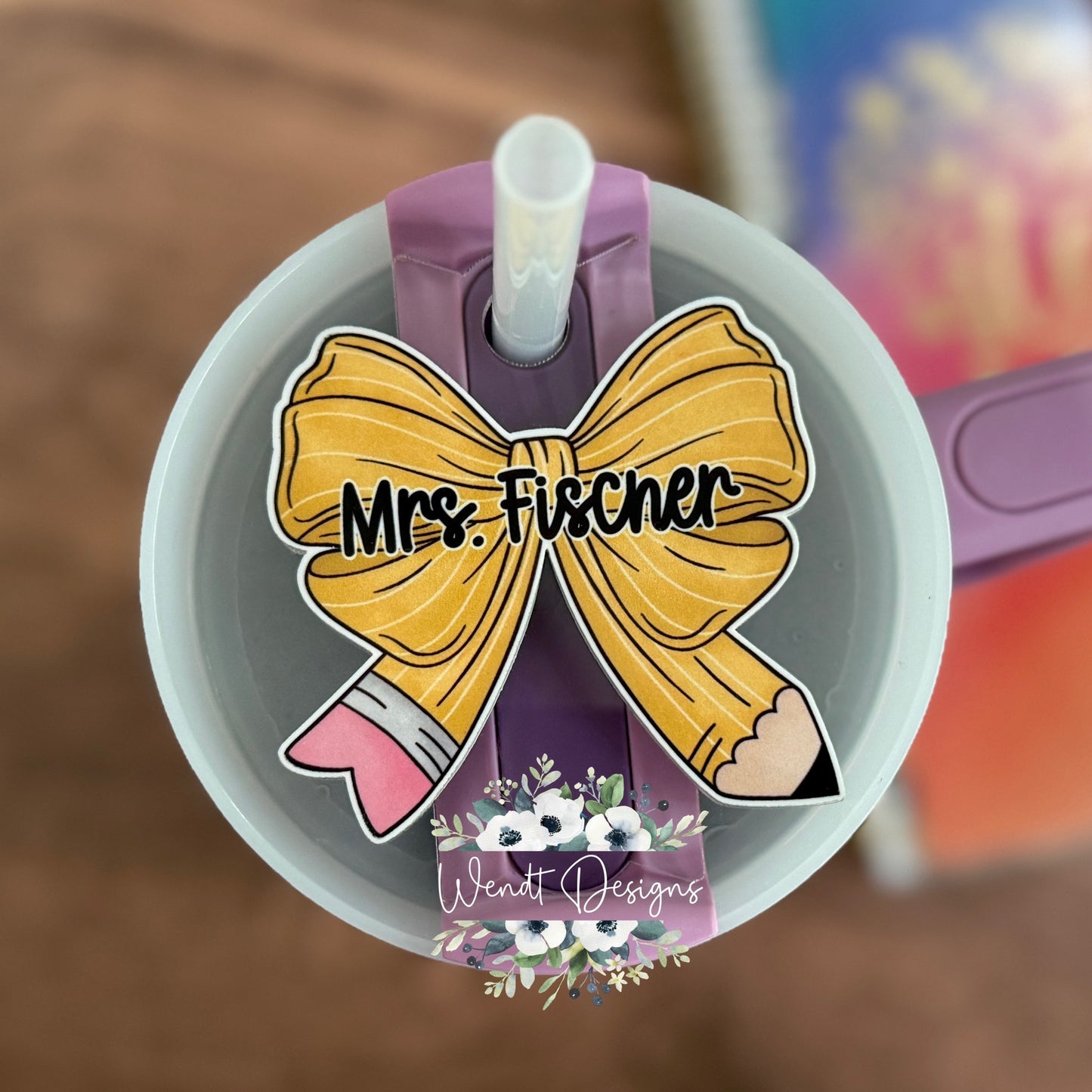 Pencil Bow Cup Topper