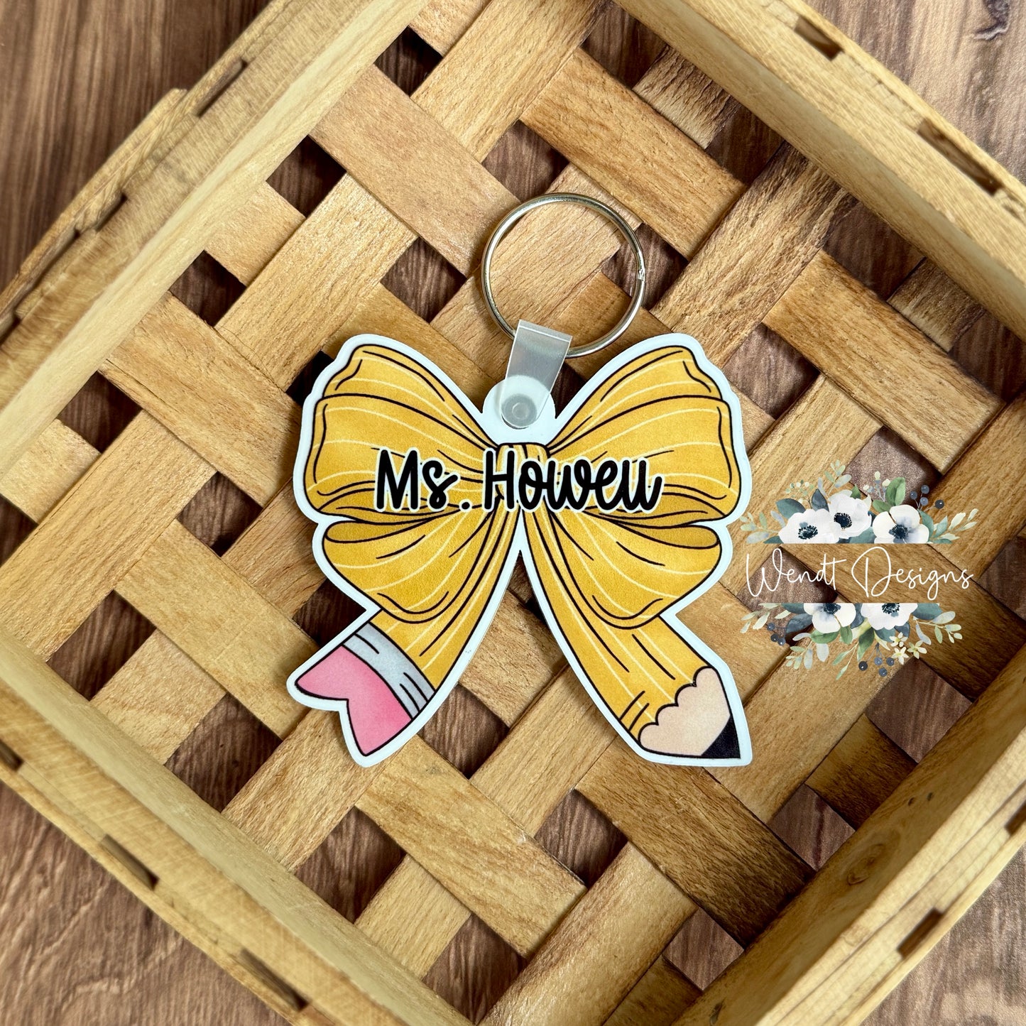 Pencil Bow Keychain or Ornament