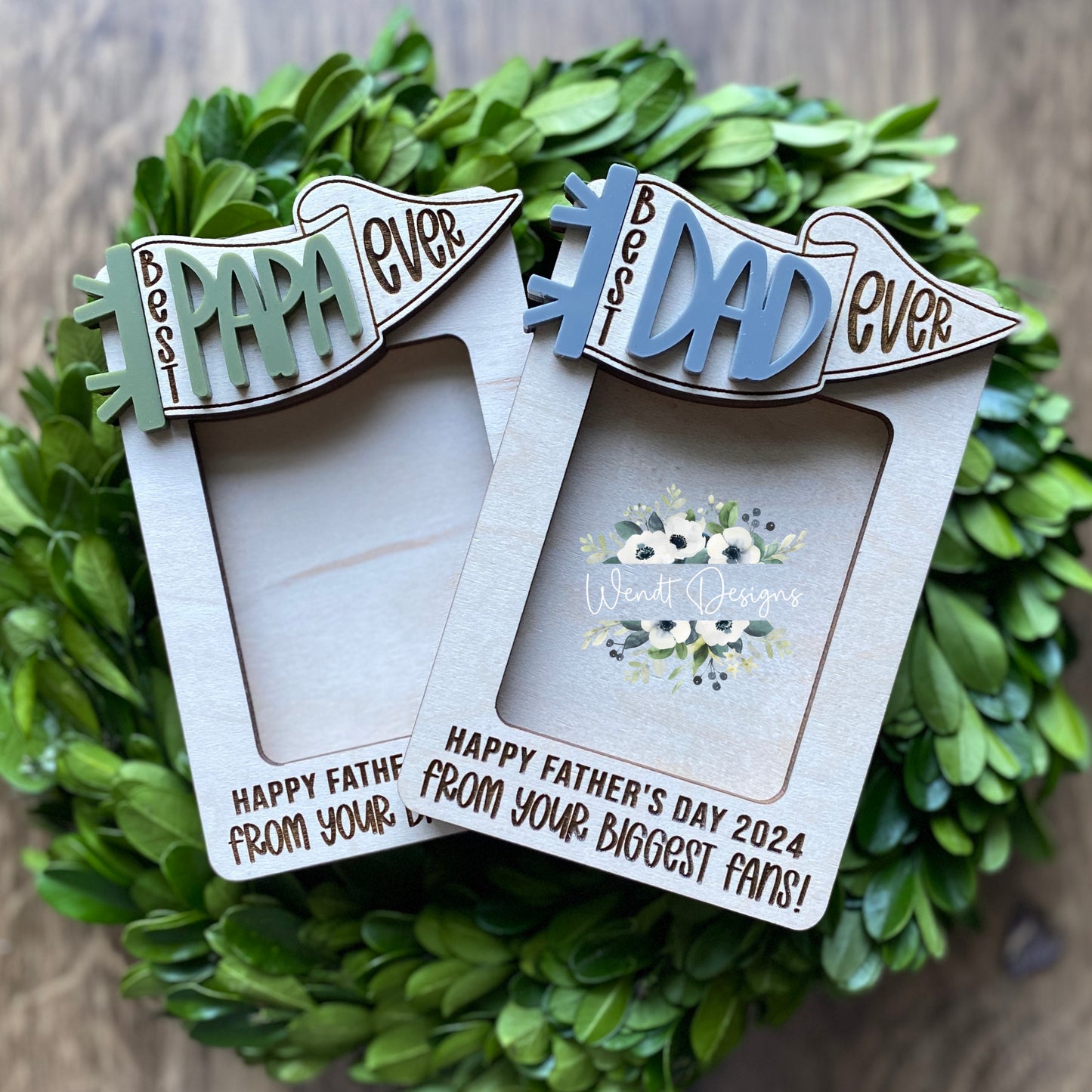 Best Dad Ever Pennant Magnet or Visor Clip - Any Name
