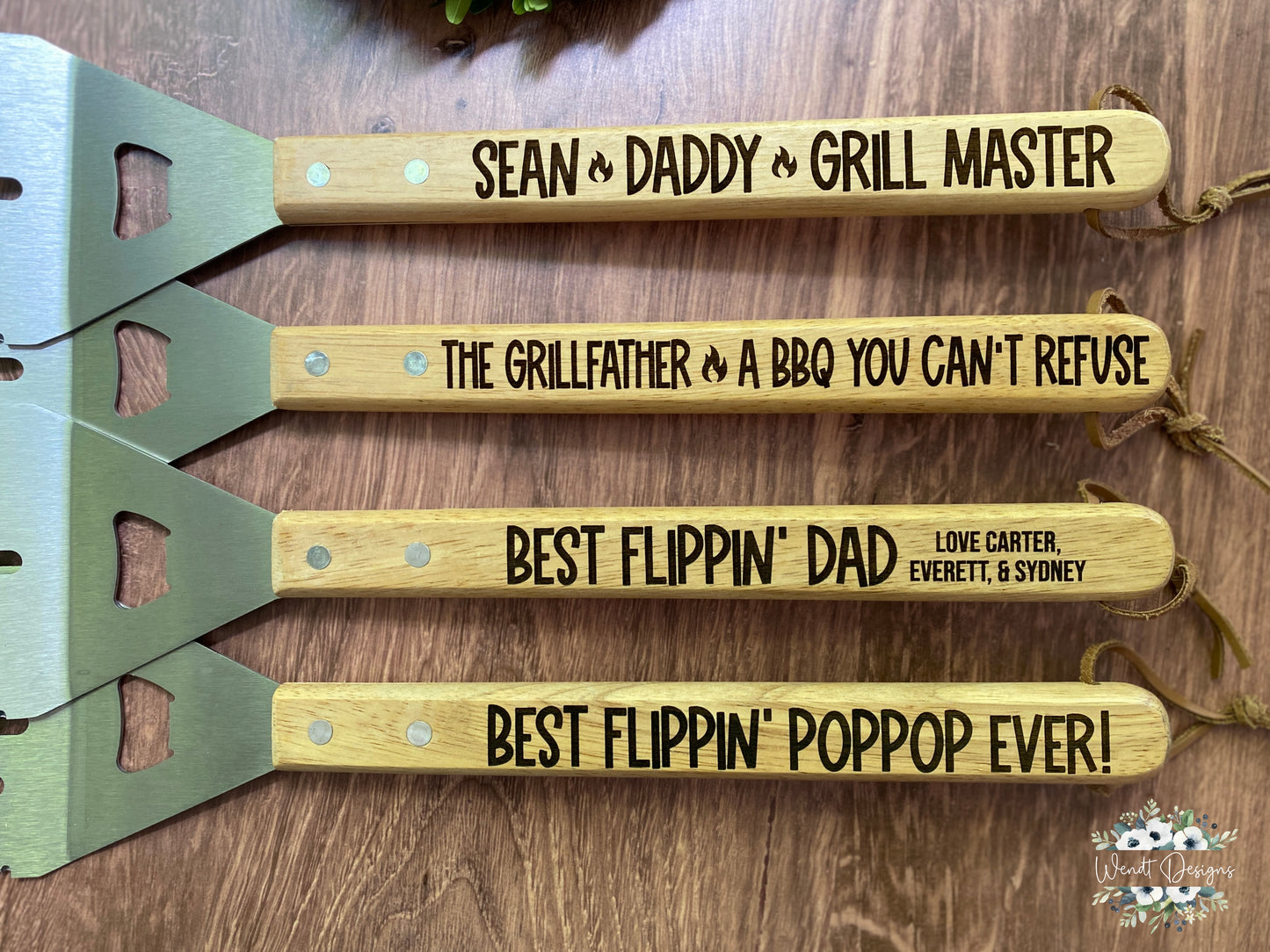 Personalized Grilling Spatula with Built-in Bottle Opener