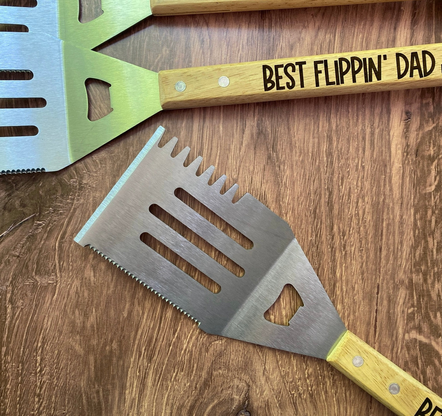 Personalized Grilling Spatula with Built-in Bottle Opener