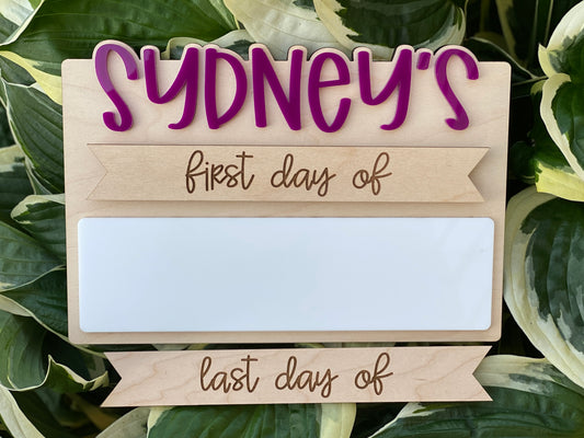 Mini Milestone Boards with Interchangeable and Dry Erase Options - Acrylic Names