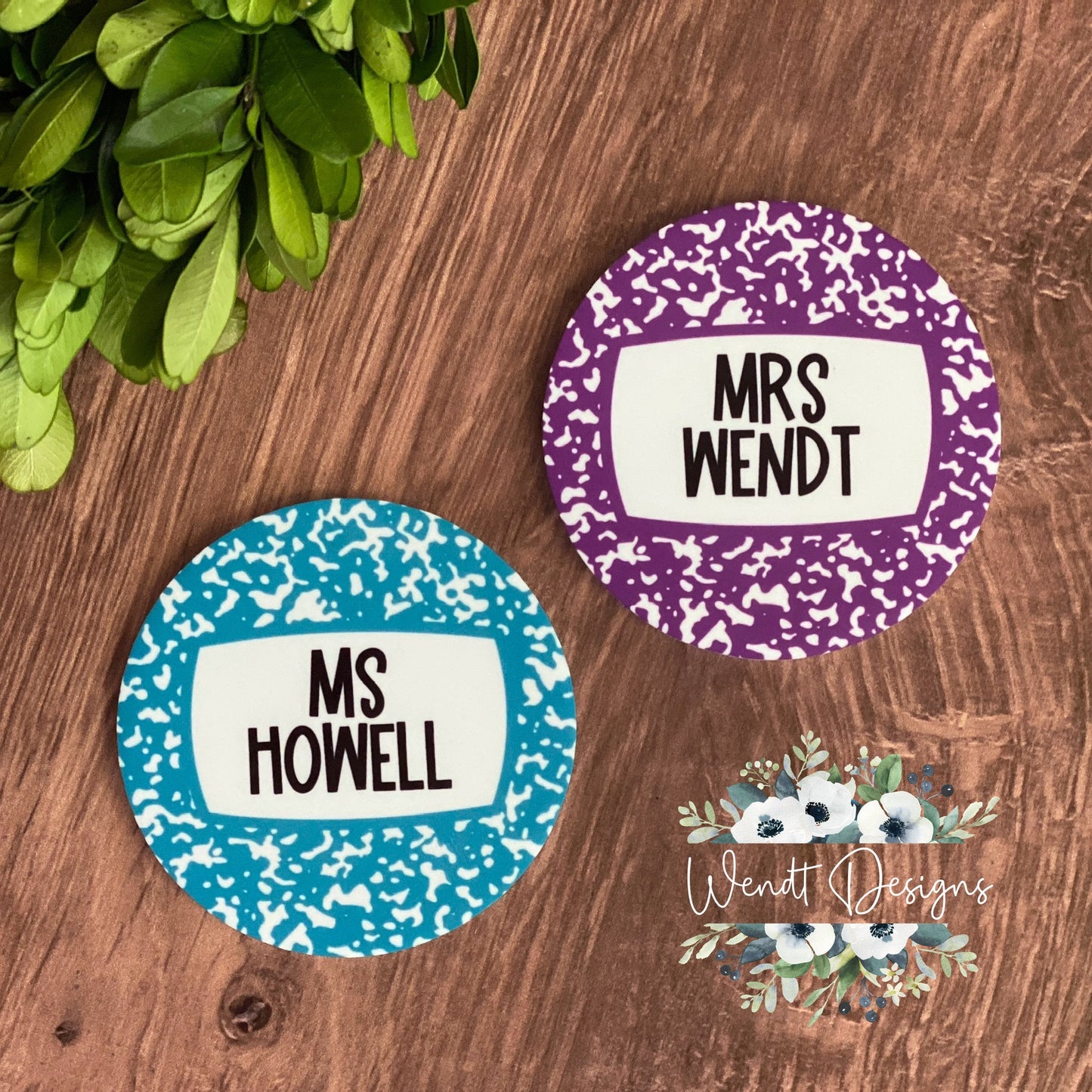 Composition Teacher Themed Magnets and Matching Badge Reel