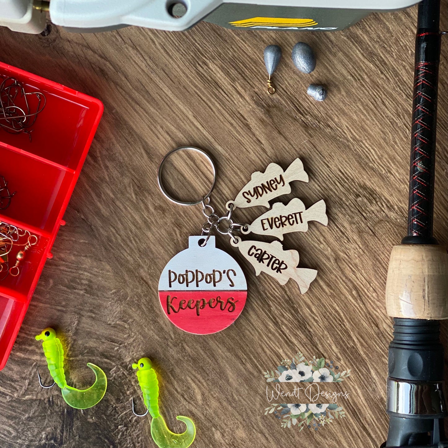 Bobber Keychain- Father's Day Fishing Keeper Keychain