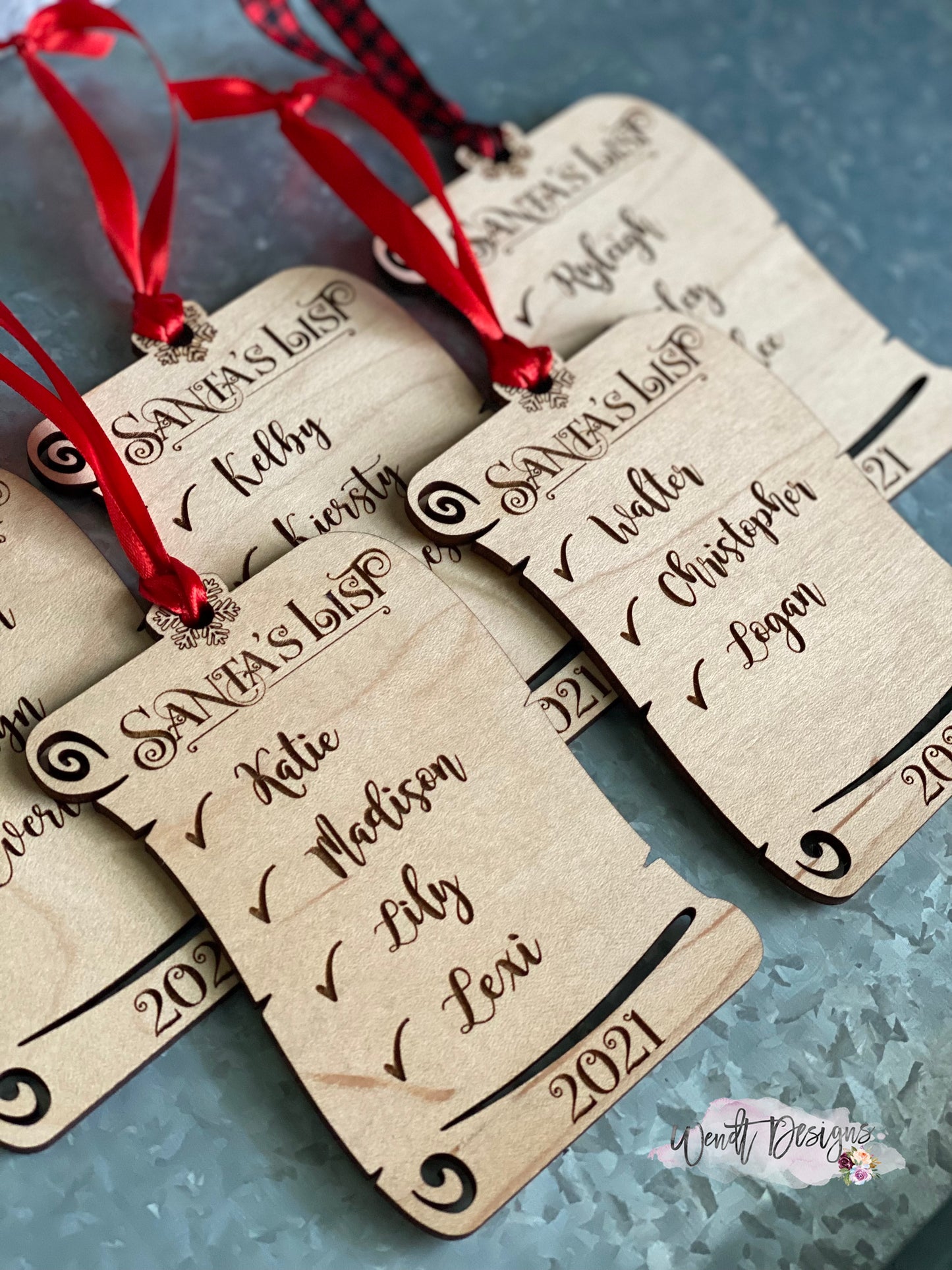Engraved Santa's List Ornament, Personalized 2023 Family Ornament