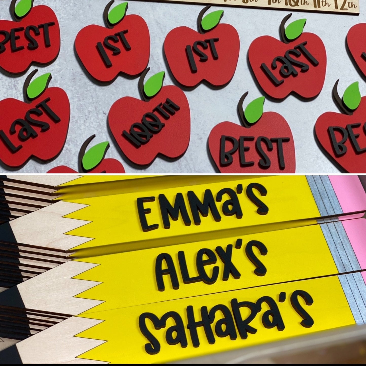 Extra School Milestone Pieces, Pencil and Arrow Add-ons