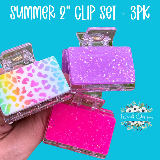 Summer Claw Clip Set of 3- WS
