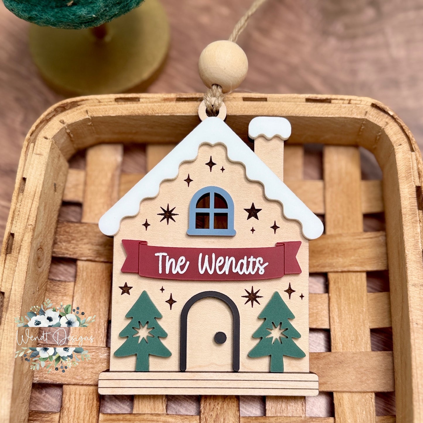 Family Cottage Christmas Ornament