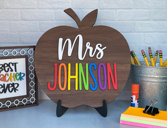 Teacher Apple Door and Desktop Sign  WS