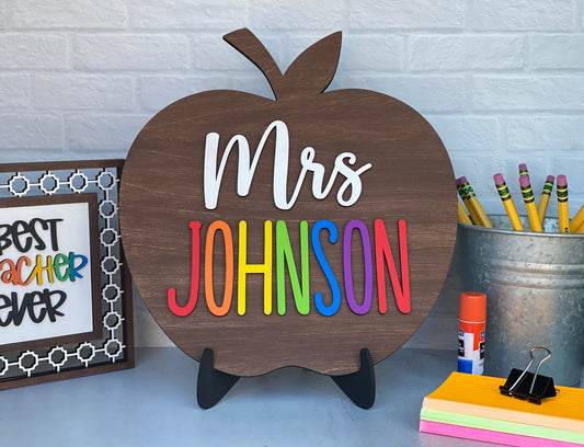 Teacher Apple Door and Desktop Sign