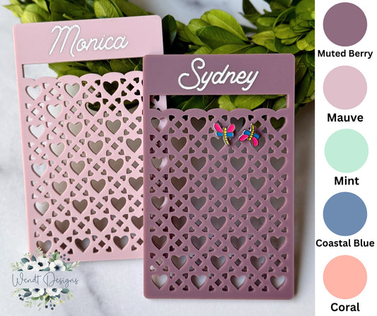 Personalized Luxe Heart Cut Earring Travel Organizer