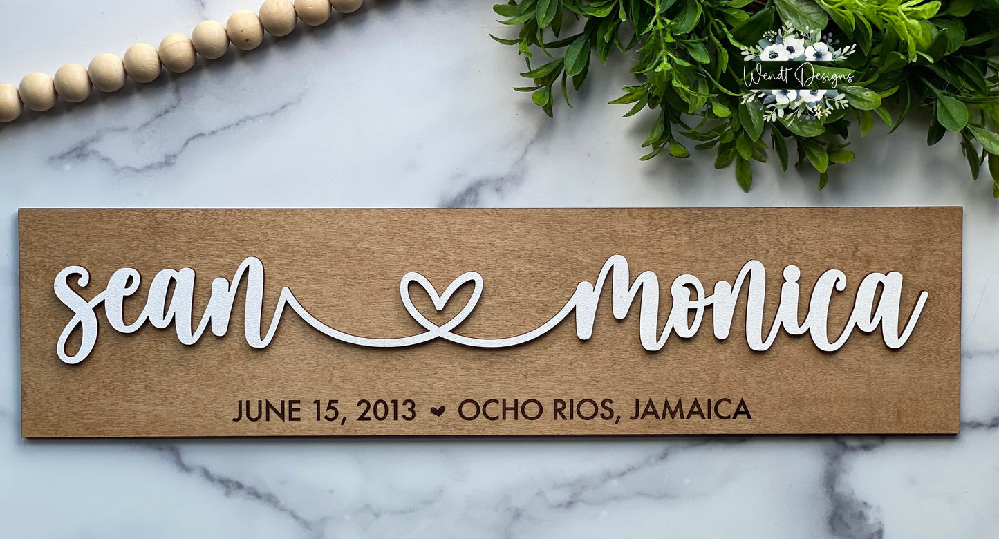 Couple Name Leaner Keepsake