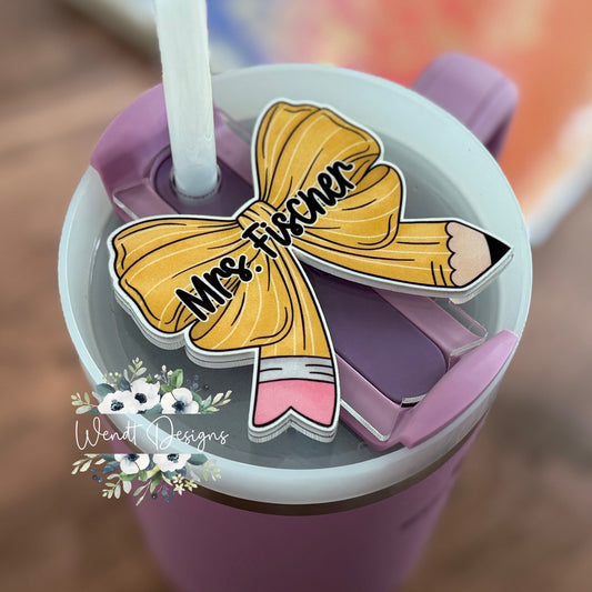 Pencil Bow Cup Topper