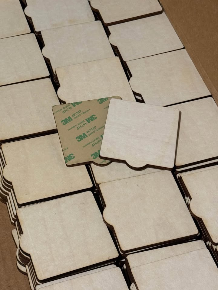 Quarter Inch Maple 3x3 Squares with 3m (5 to a pack)