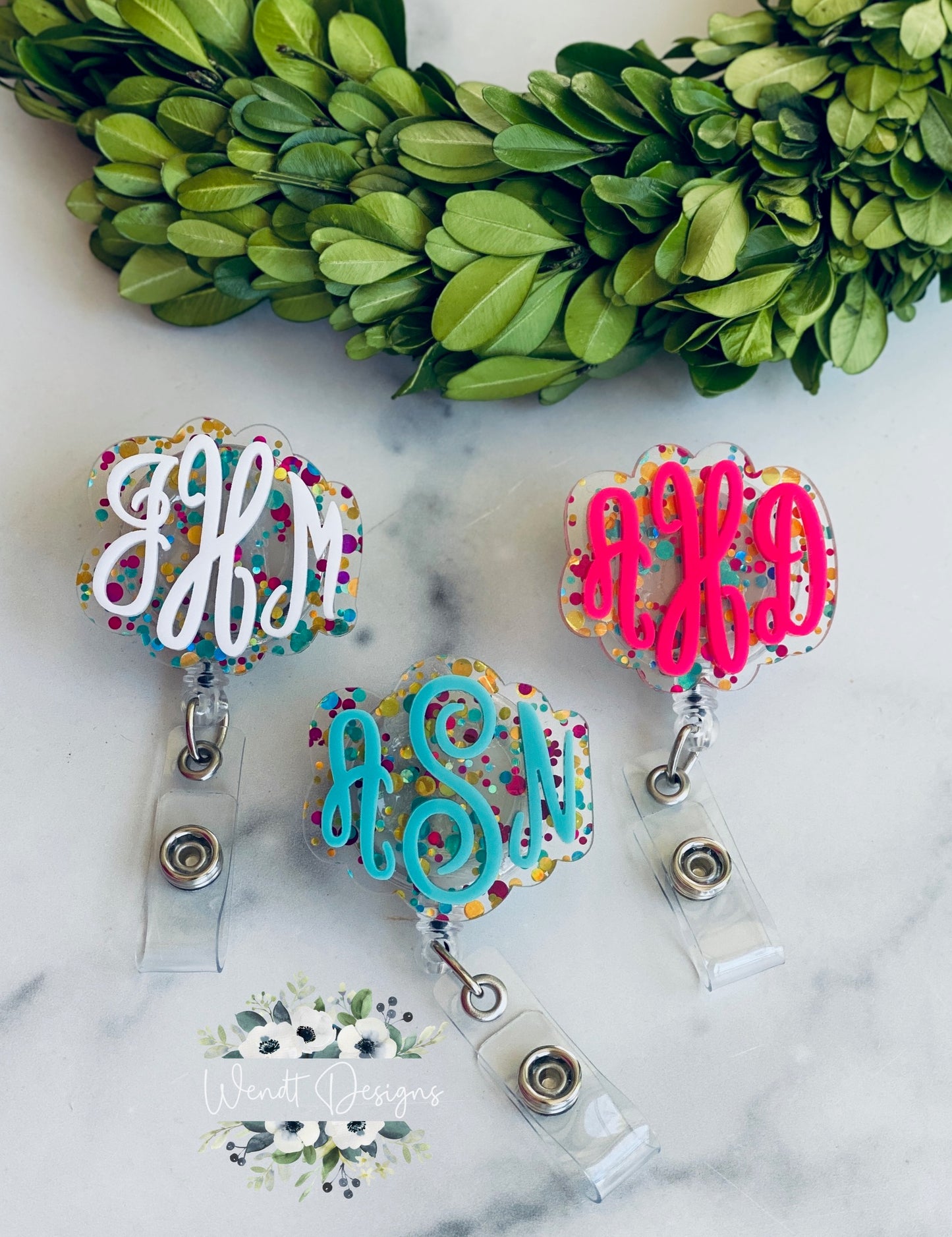 Monogram Badge Reel