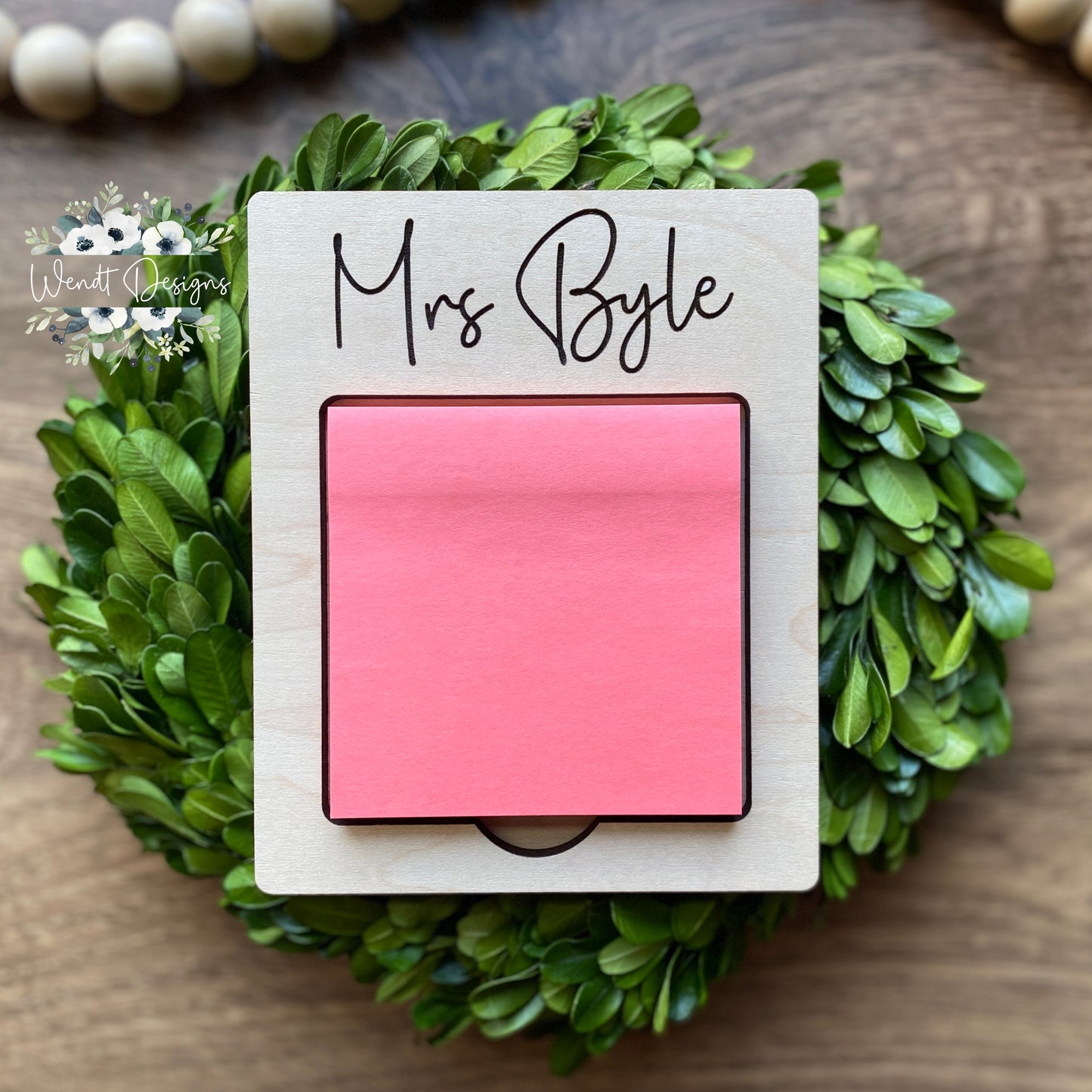 Engraved Sticky Note Holder