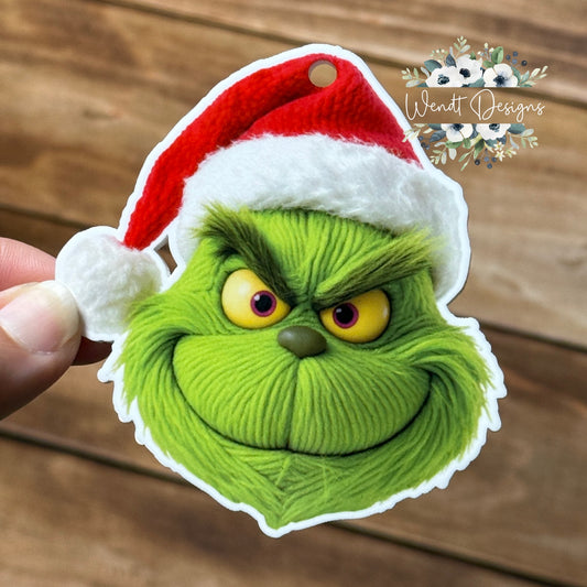 Faux Yarn Grinch Ornament