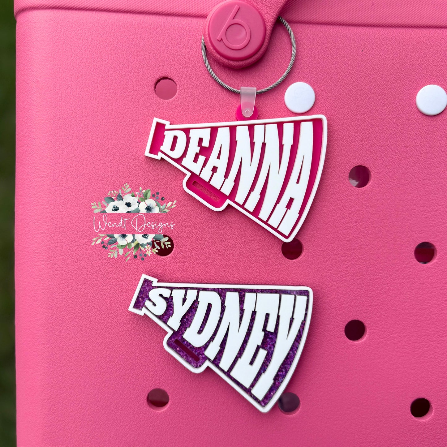Personalized Cheer Charms and Bag Tags
