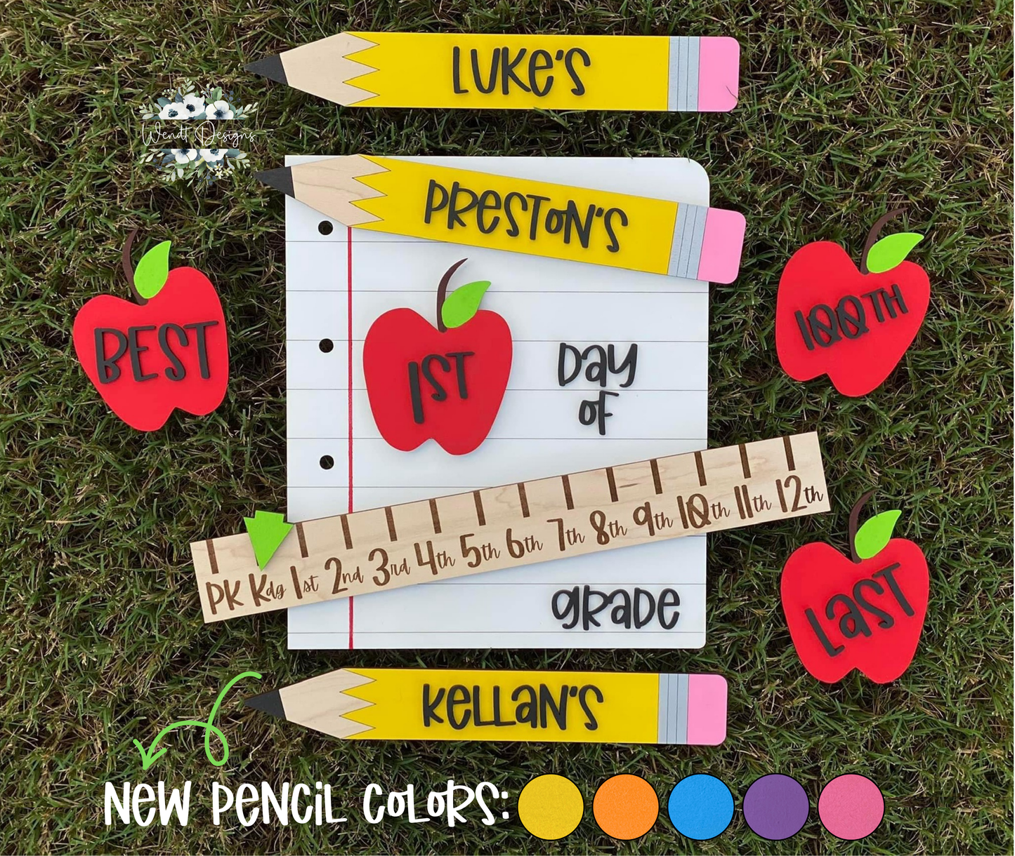 Interchangeable First Day of School Sign, Back to School Photo Prop