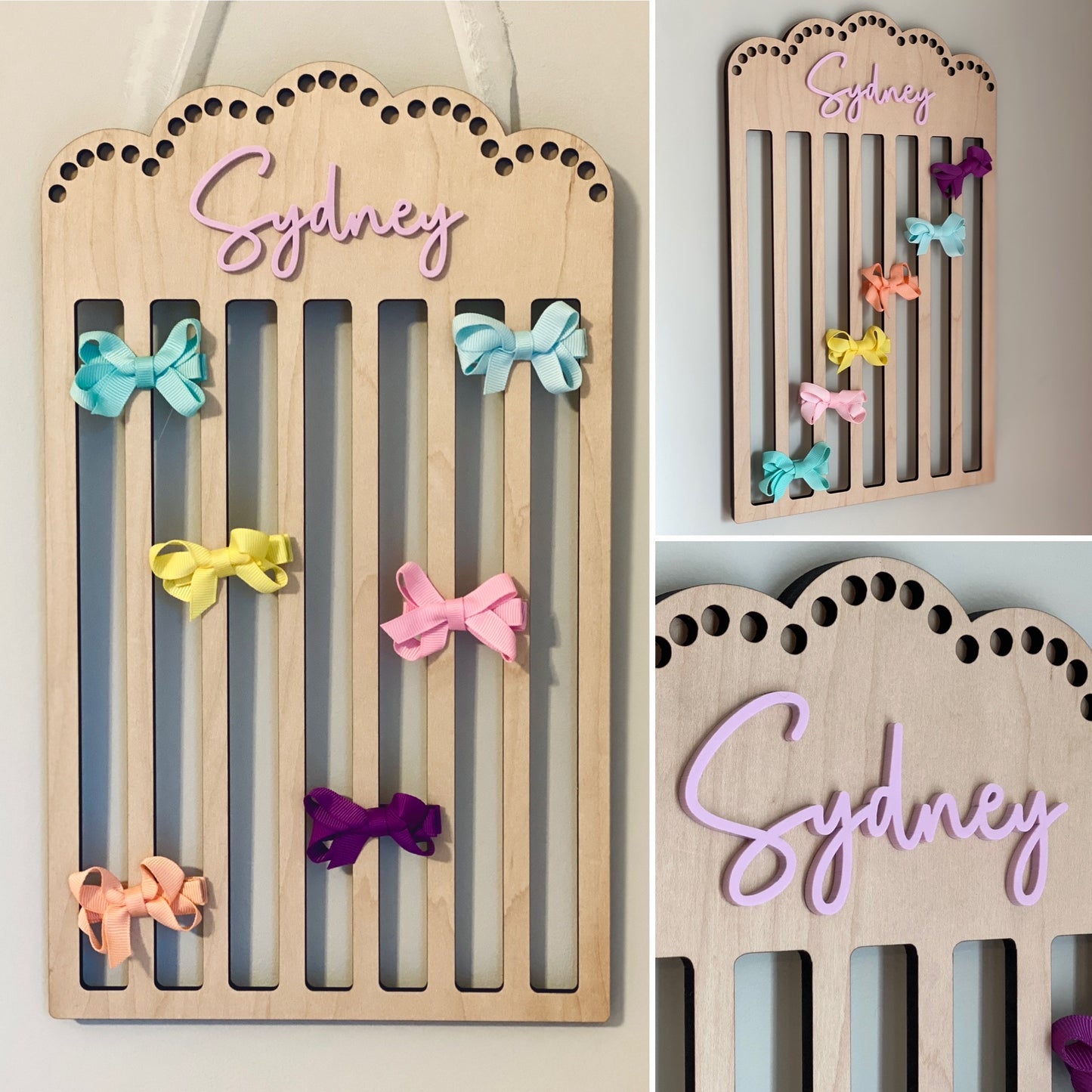 Scallop Bow Holder with Acrylic Name