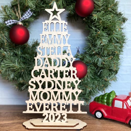 Family Name Tree- Mantle Display/Shelf Sitter