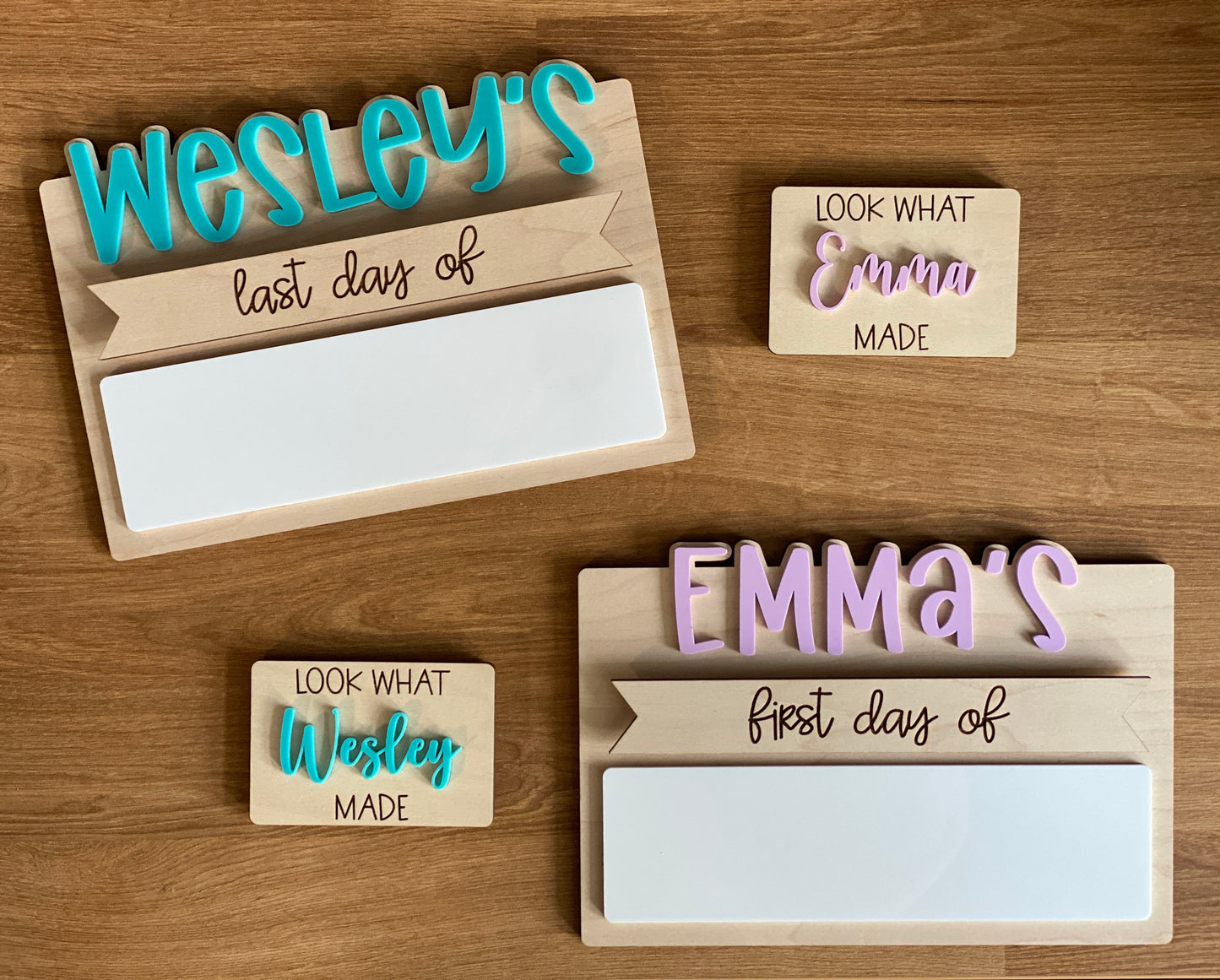 Mini Milestone Boards with Interchangeable and Dry Erase Options - Acrylic Names