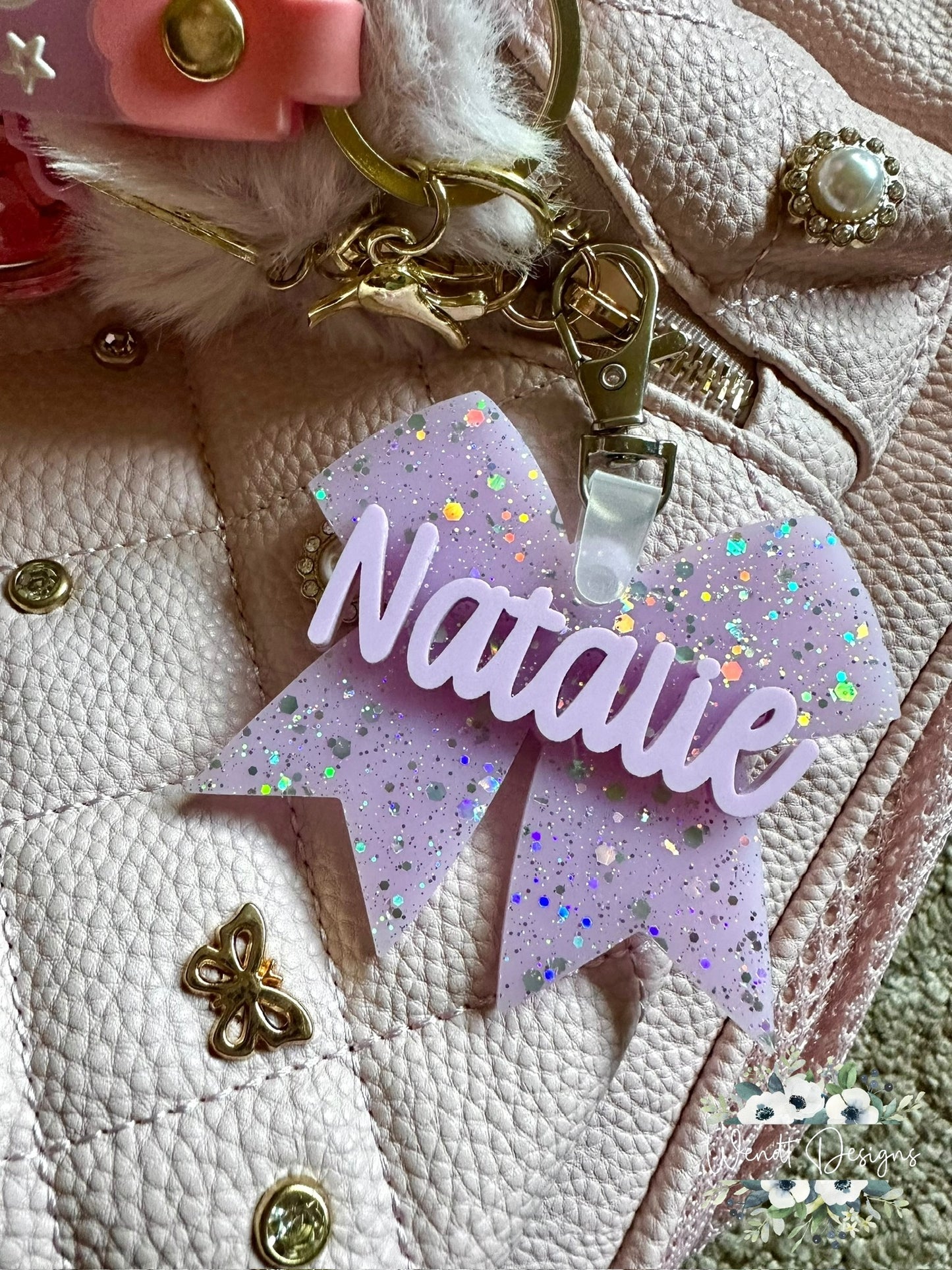 Bow and Monogram Bag Tags