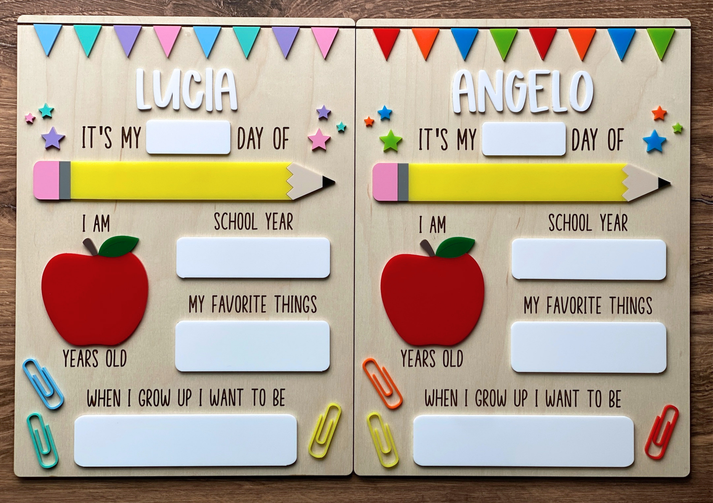 Personalized All About Me School Photo Boards
