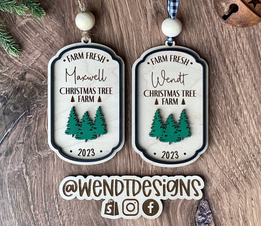 Personalized Christmas Tree Farm Ornament -WS