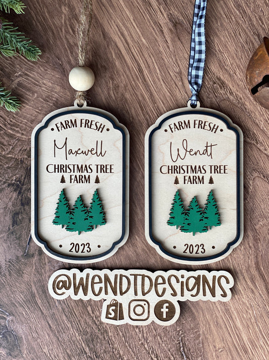 Personalized Christmas Tree Farm Ornament -WS