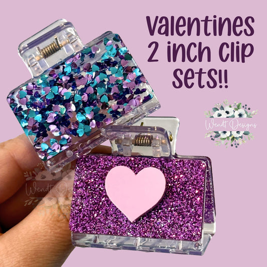 Valentine’s Day 2” Claw Clip Set