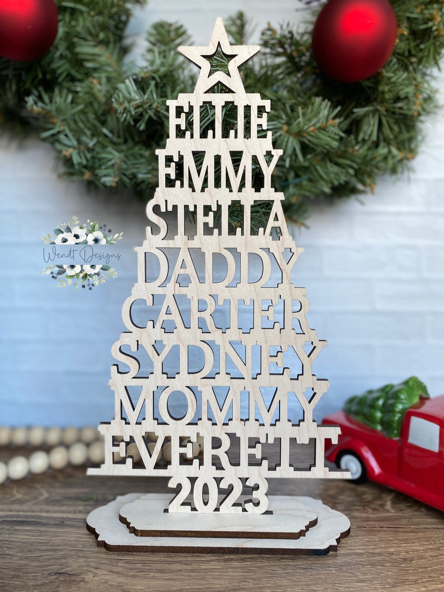 Family Name Tree- Mantle Display/Shelf Sitter