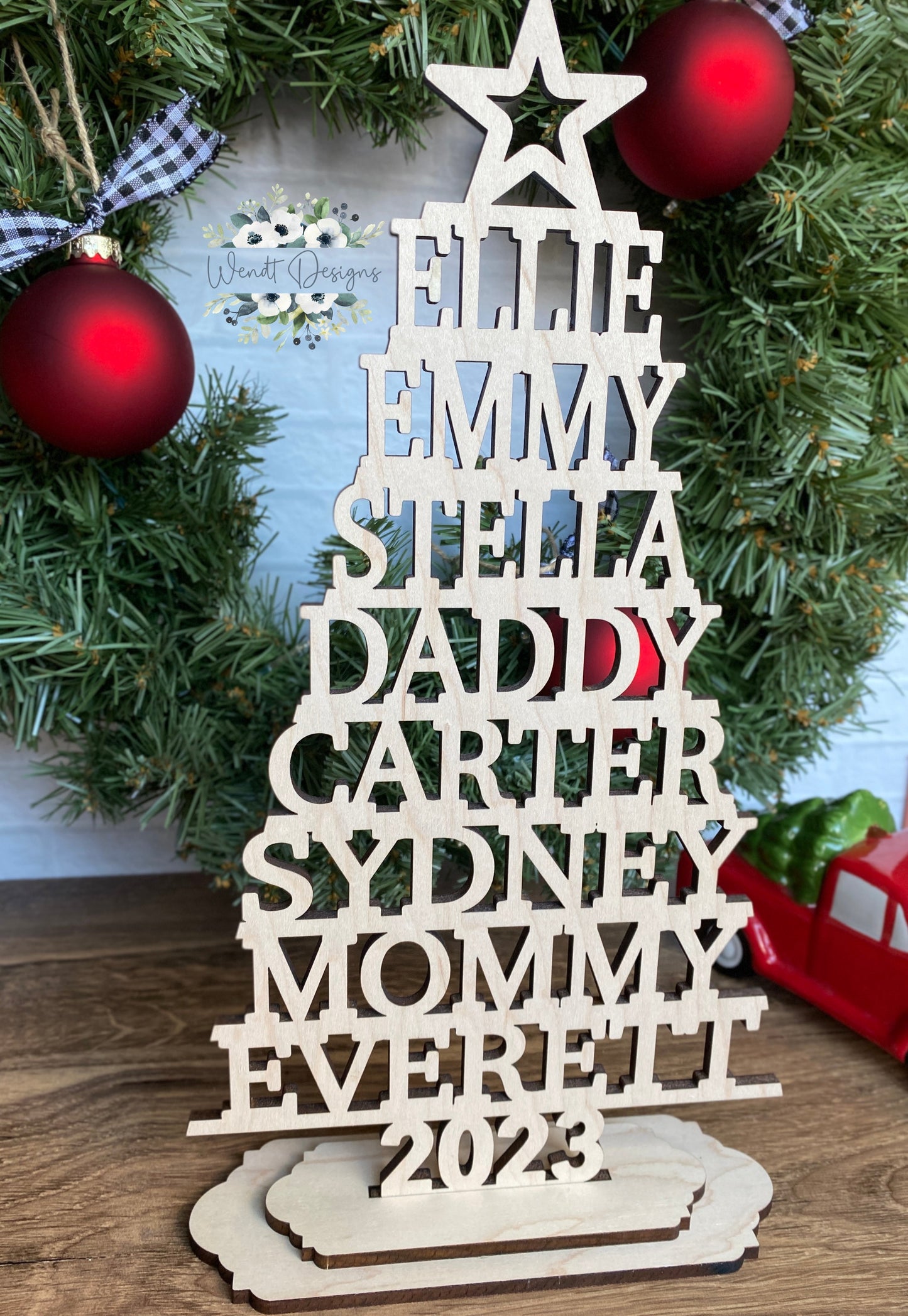 Family Name Tree- Mantle Display/Shelf Sitter