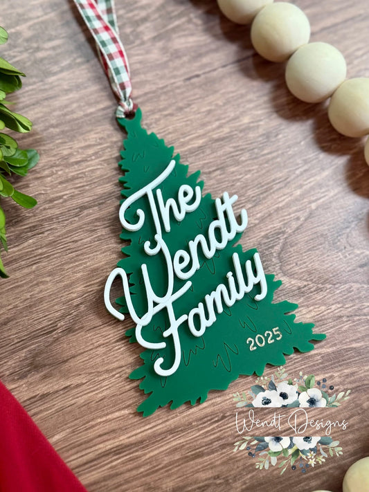 Evergreen Family Ornament -WS