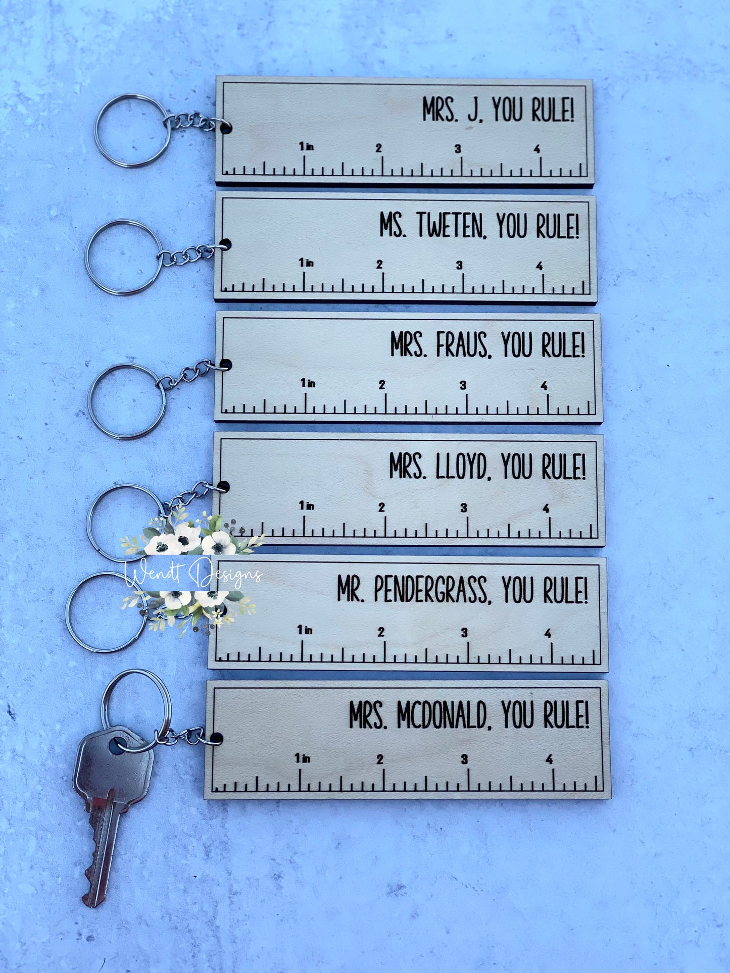 Teacher Ruler Keychain -WS
