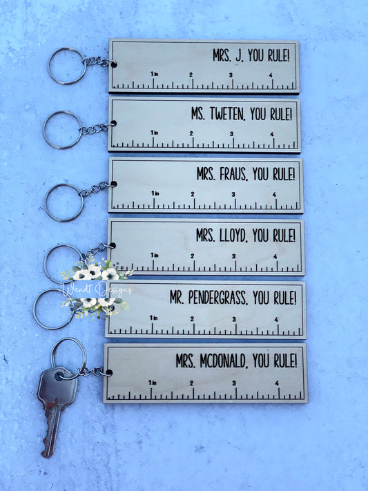 Teacher Ruler Keychain -WS
