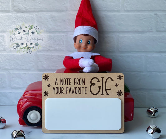 Dry Erase Elf Message Board - Elf Prop