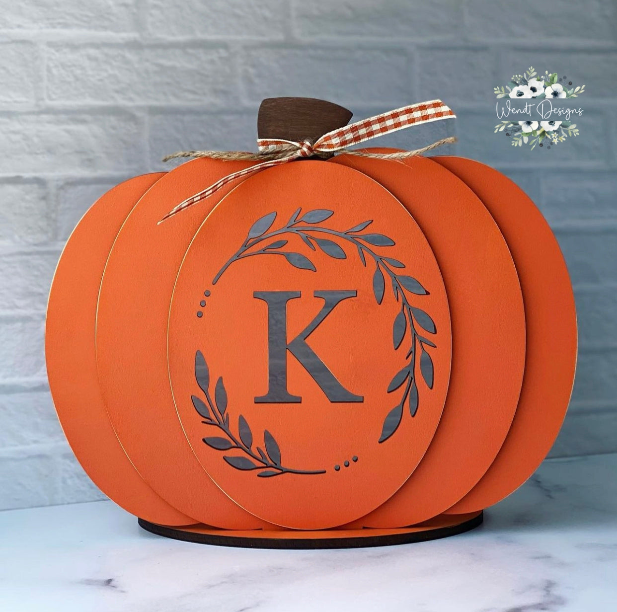 Monogrammed Pumpkin Luminary - Single Initial