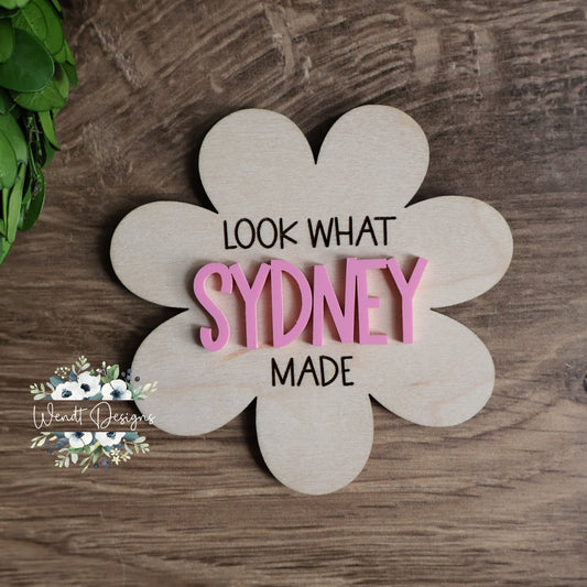 Look What I Made Daisy Magnet - Flower - Acrylic Name -WS