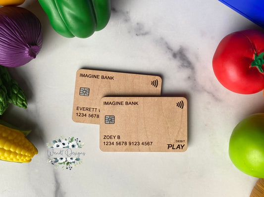 Pretend Play Wooden Debit Cards -WS