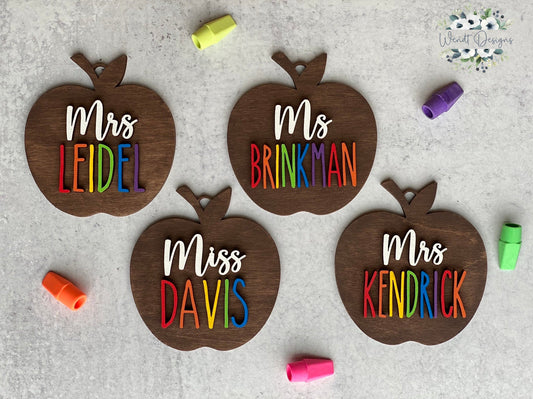 Teacher Apple Ornament - WS