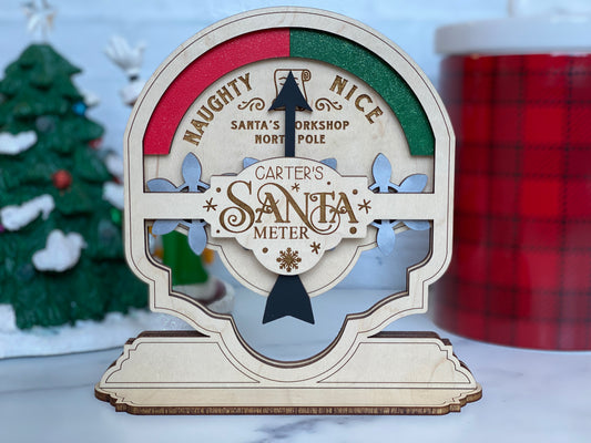 Santa Meter with Moving Arrow and Gears