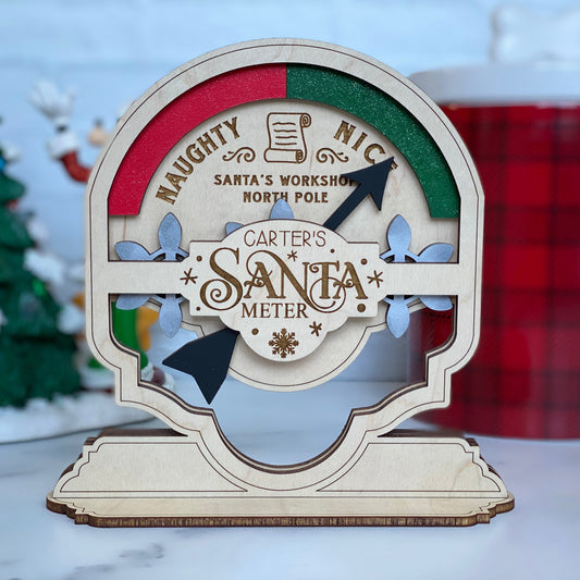Santa Meter with Moving Arrow and Gears - WS