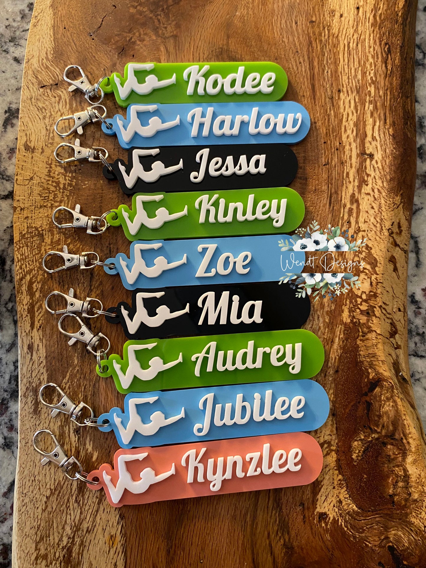 Acrylic Sports Tags -Bag Tags