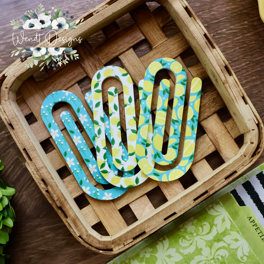 Lemon Paperclip Bookmarks - 3 Pack