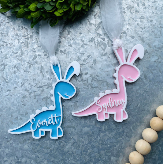 Dinosaur Easter Basket Tags - Acrylic -WS