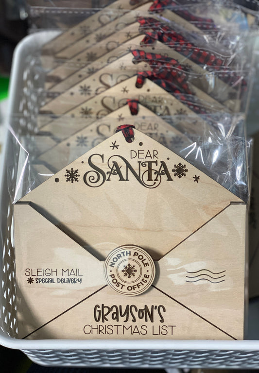Letter to Santa Personalized Ornament -WS