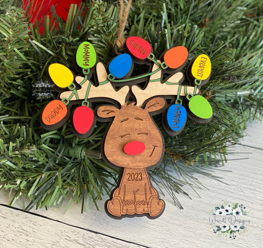 Reindeer Wrapped in Christmas Lights - WS