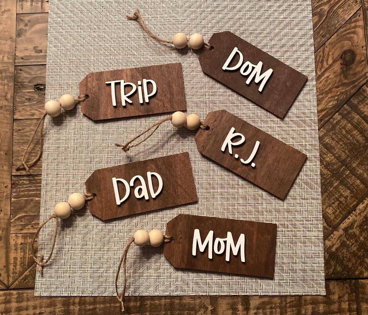 Personalized Stocking Tags - 3D Name